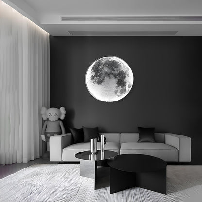 Wall Ceiling Mount LED Round Moon Lamp, Bedroom, Children, Living Room - Homevalley.co.uk