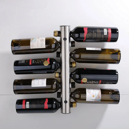 Wall Mounted Stainless Steel Wine Bottle Holder - Homevalley.co.uk