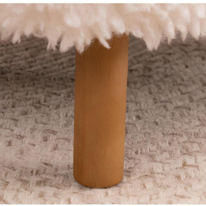 White Nordic Faux Lambswool Chair and footstool, Fast Delivery (Uk Customers Only) - Homevalley.co.uk