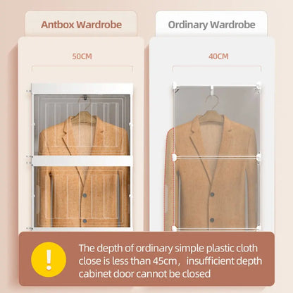 White Portable Wardrobe Closet Storage Organizer - Homevalley.co.uk