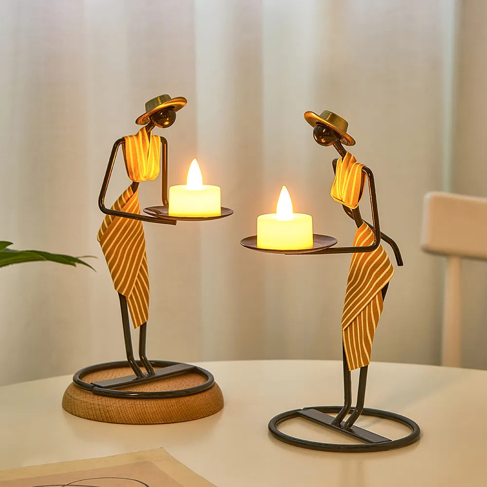 Woman Shaped Iron Candle Holder Luxury Romantic Decoration - Homevalley.co.uk