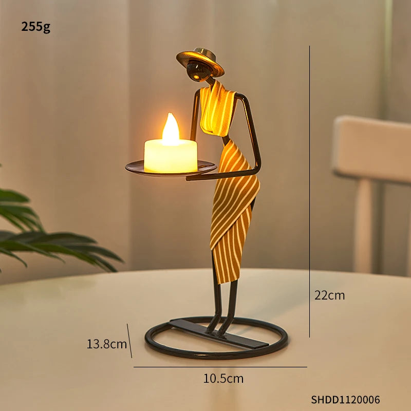 Woman Shaped Iron Candle Holder Luxury Romantic Decoration - Homevalley.co.uk