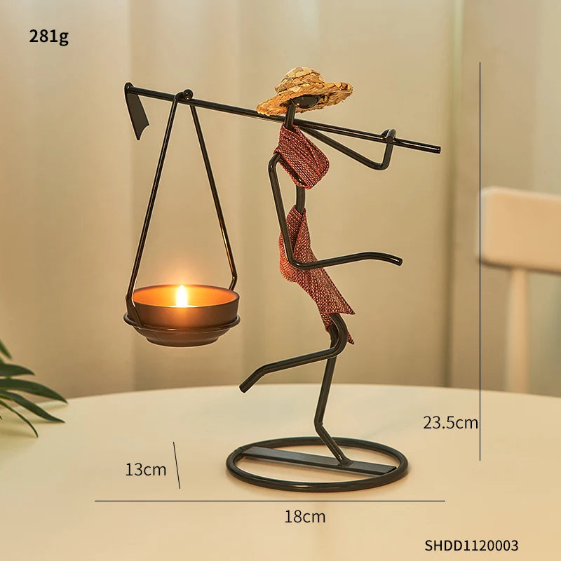 Woman Shaped Iron Candle Holder Luxury Romantic Decoration - Homevalley.co.uk