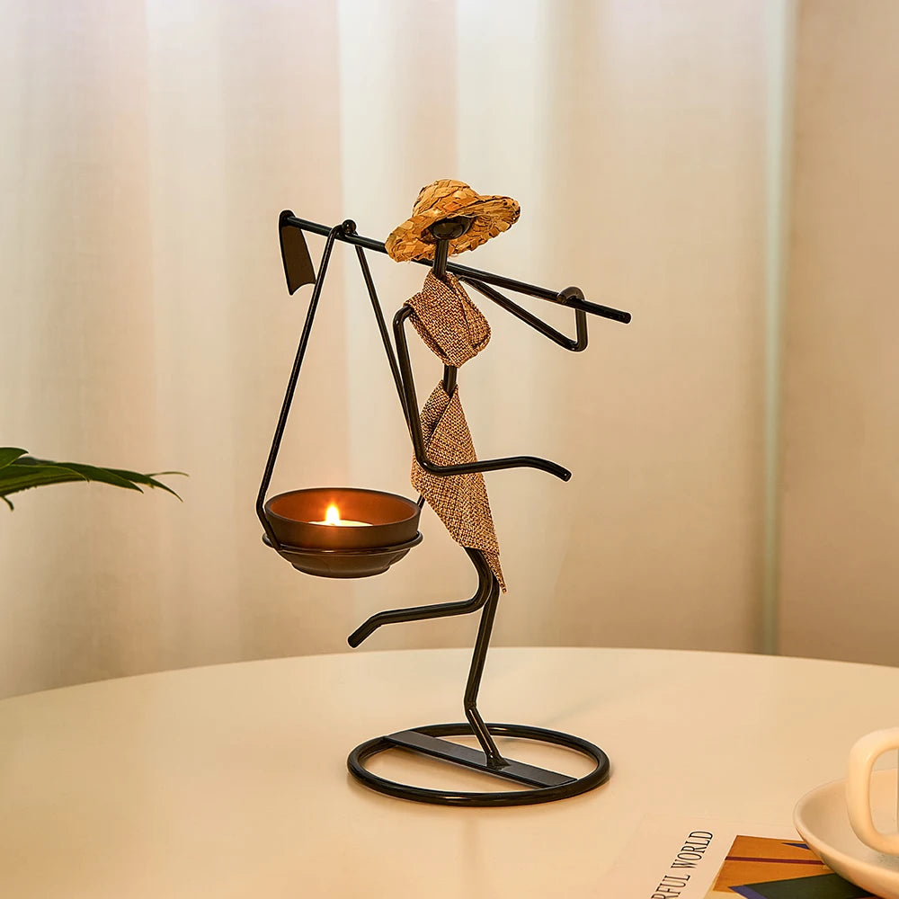 Woman Shaped Iron Candle Holder Luxury Romantic Decoration - Homevalley.co.uk