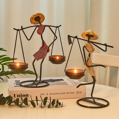 Woman Shaped Iron Candle Holder Luxury Romantic Decoration - Homevalley.co.uk