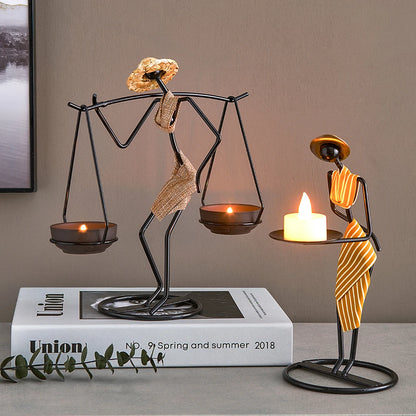 Woman Shaped Iron Candle Holder Luxury Romantic Decoration - Homevalley.co.uk