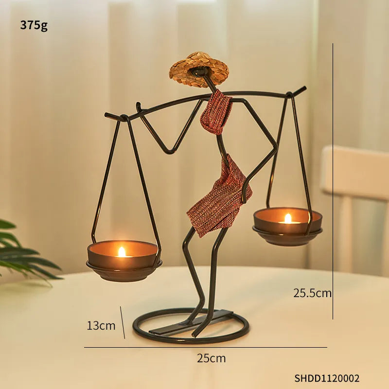 Woman Shaped Iron Candle Holder Luxury Romantic Decoration - Homevalley.co.uk