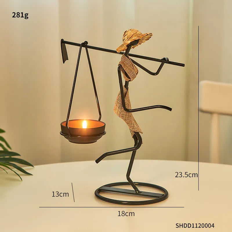 Woman Shaped Iron Candle Holder Luxury Romantic Decoration - Homevalley.co.uk