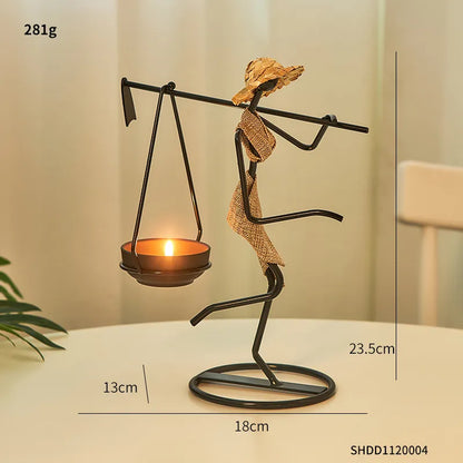 Woman Shaped Iron Candle Holder Luxury Romantic Decoration - Homevalley.co.uk
