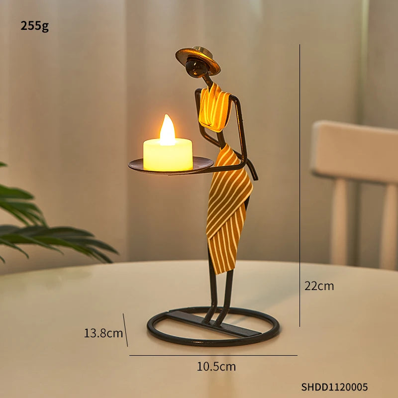 Woman Shaped Iron Candle Holder Luxury Romantic Decoration - Homevalley.co.uk