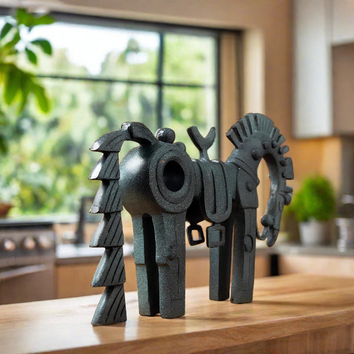 Abstract Trojan Horse Bronze Figurine