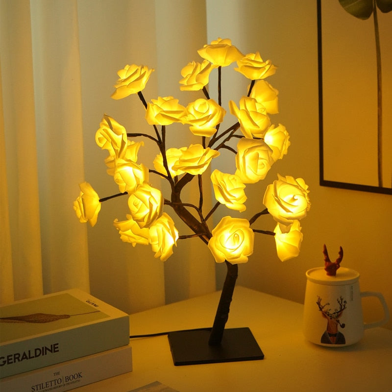 LED Rose Flower Tree Table Lamp - Homevalley.co.uk
