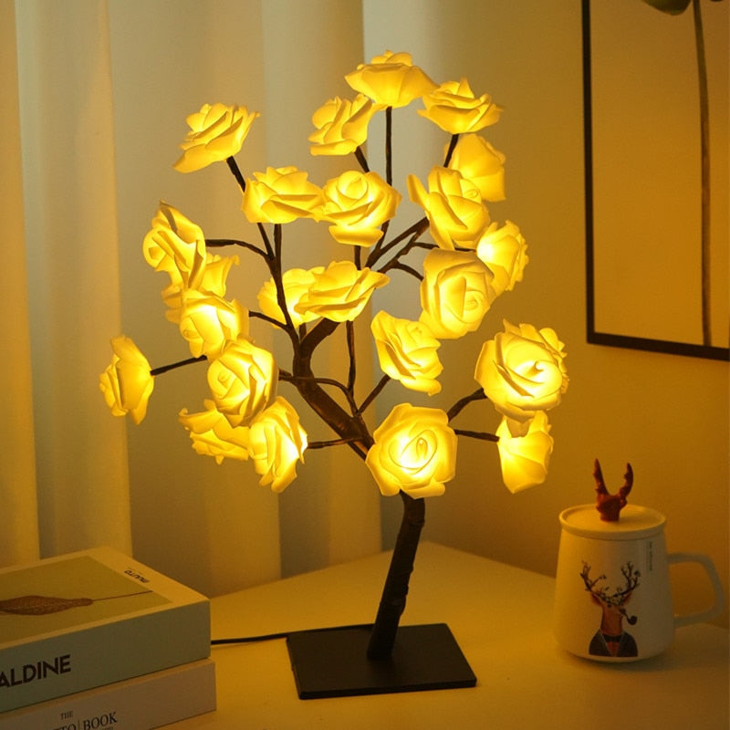 LED Rose Flower Tree Table Lamp - Homevalley.co.uk
