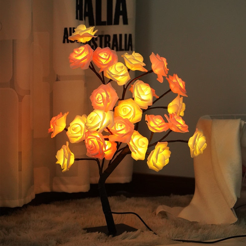 LED Rose Flower Tree Table Lamp - Homevalley.co.uk