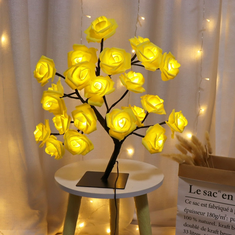 LED Rose Flower Tree Table Lamp - Homevalley.co.uk