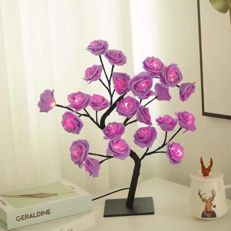 LED Rose Flower Tree Table Lamp - Homevalley.co.uk