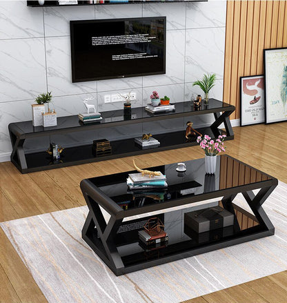 Rectangle Tempered Glass Japanese Style Coffee Table - old - Homevalley.co.uk