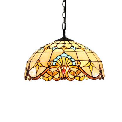 Retro Tiffany Glass Bedroom, Living Room, Ceiling Pendant Light - Homevalley.co.uk