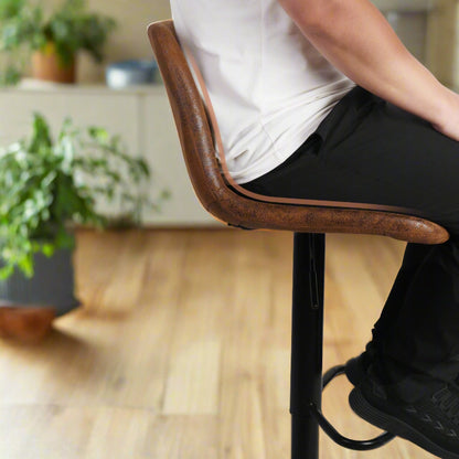 Swivel Bar Stool, Chair with Back, Adjustable Height, Set of 2 - Homevalley.co.uk