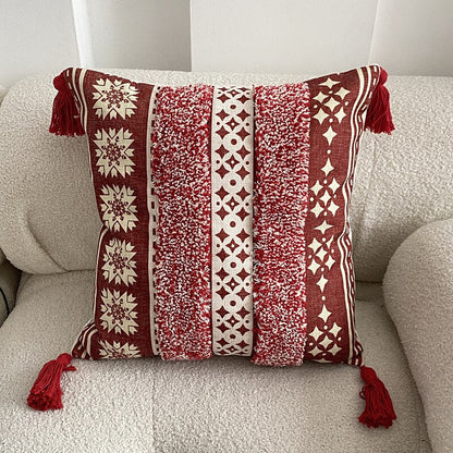 Tufted Linen Bohemian Cushion Cover 45 x 45 cm - Homevalley.co.uk